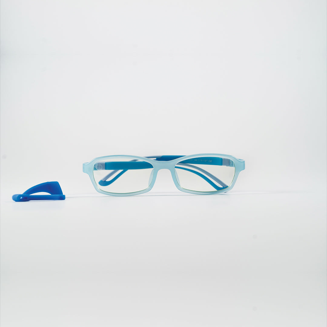 bluelight glasses for kids blue plastic with protective hooks