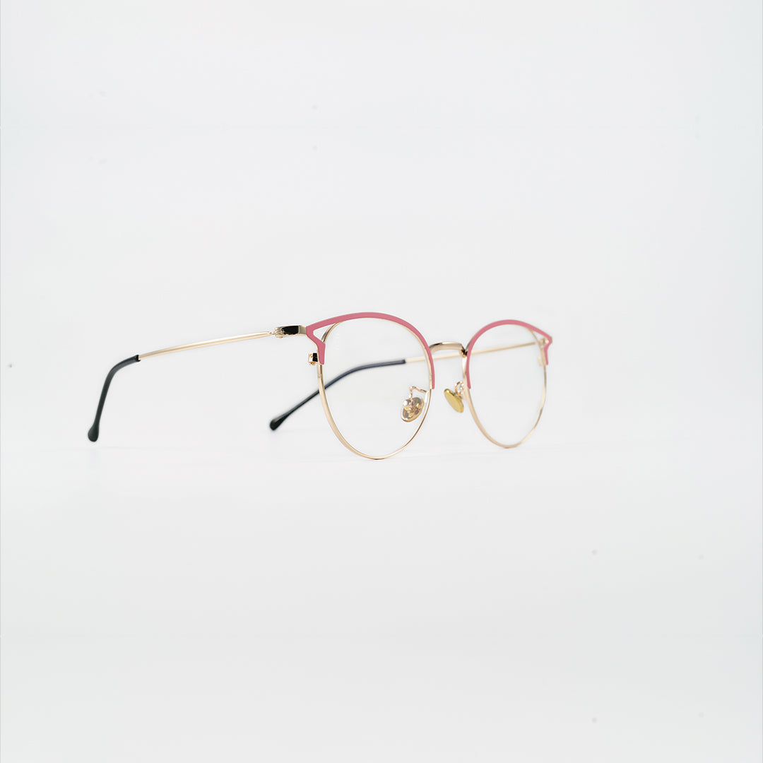 round metal pink bluelight glasses