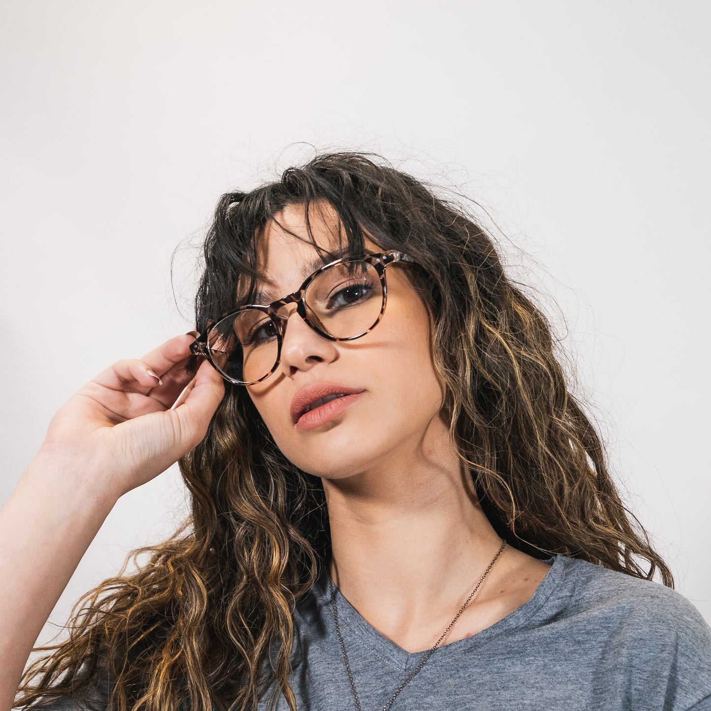 blue light glasses-white tiger frame and round shape