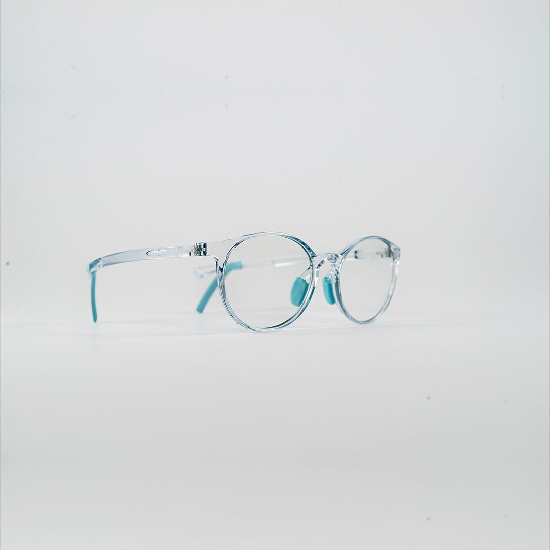 round bluelight kids glasses blue plastic