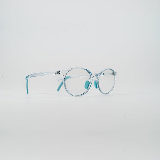 round bluelight kids glasses blue plastic