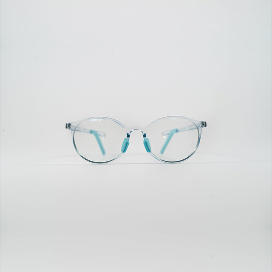 round bluelight kids glasses blue plastic