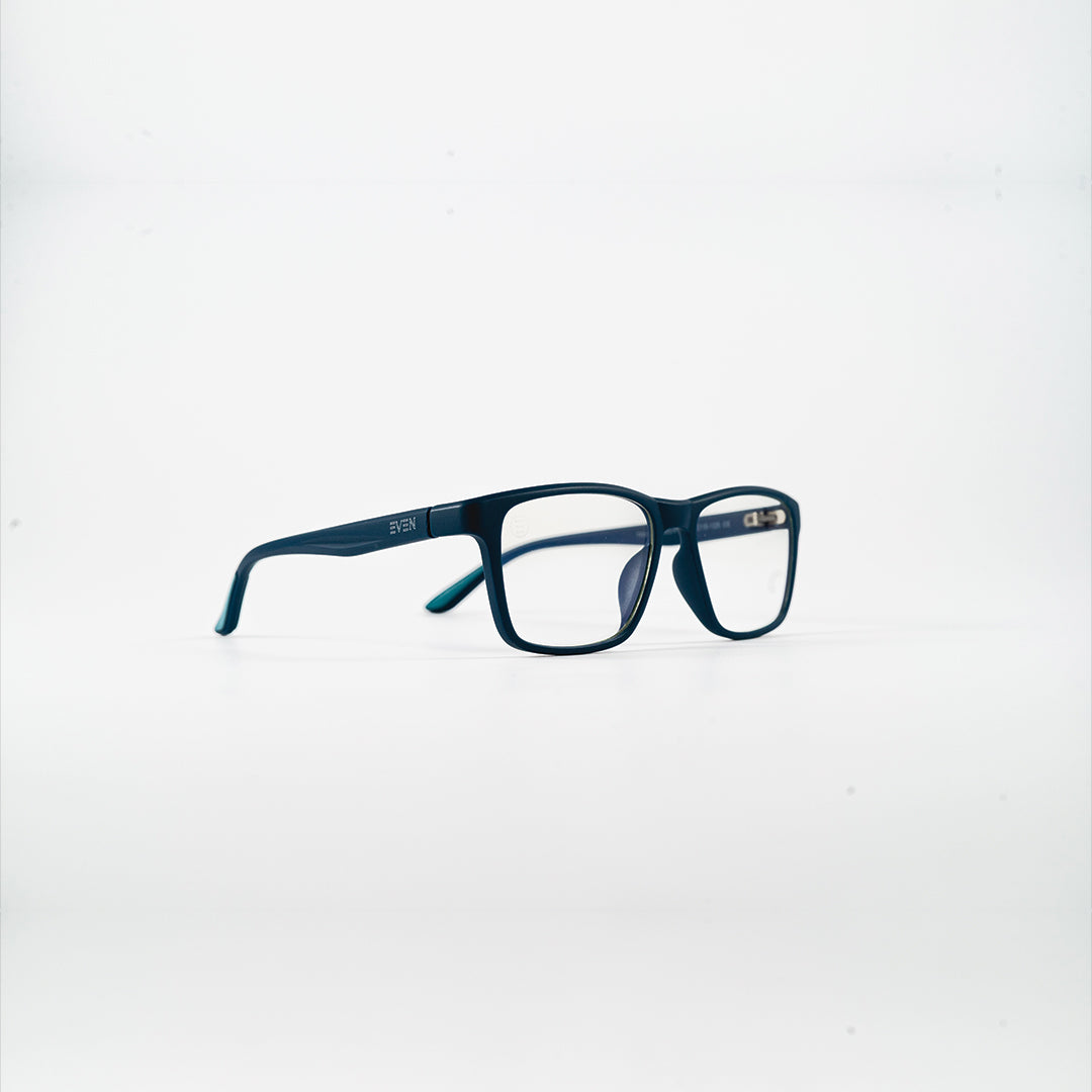 square bluelight kids glasses dark blue plastic