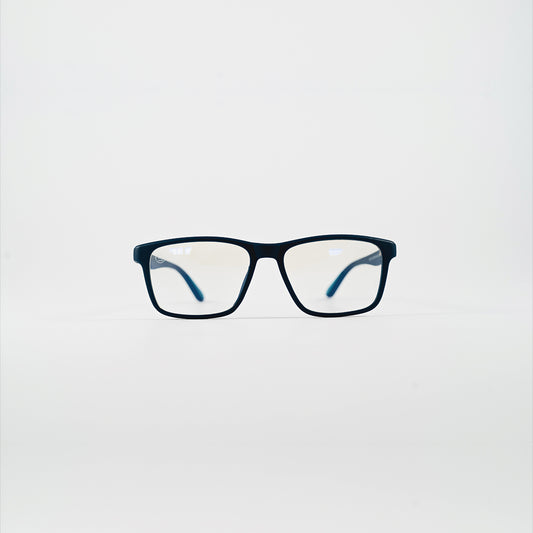 square bluelight kids glasses dark blue plastic