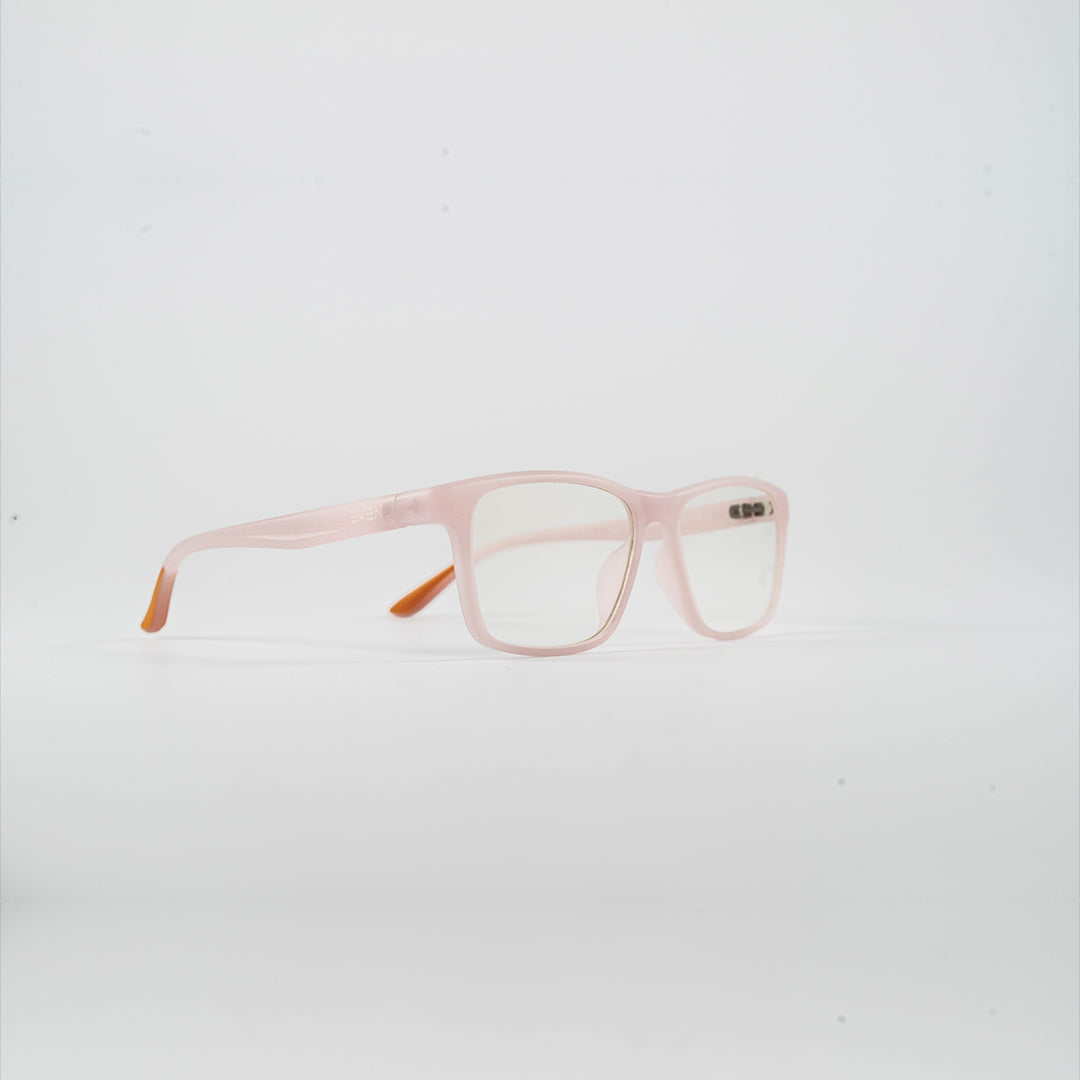 square bluelight kids glasses light pink plastic