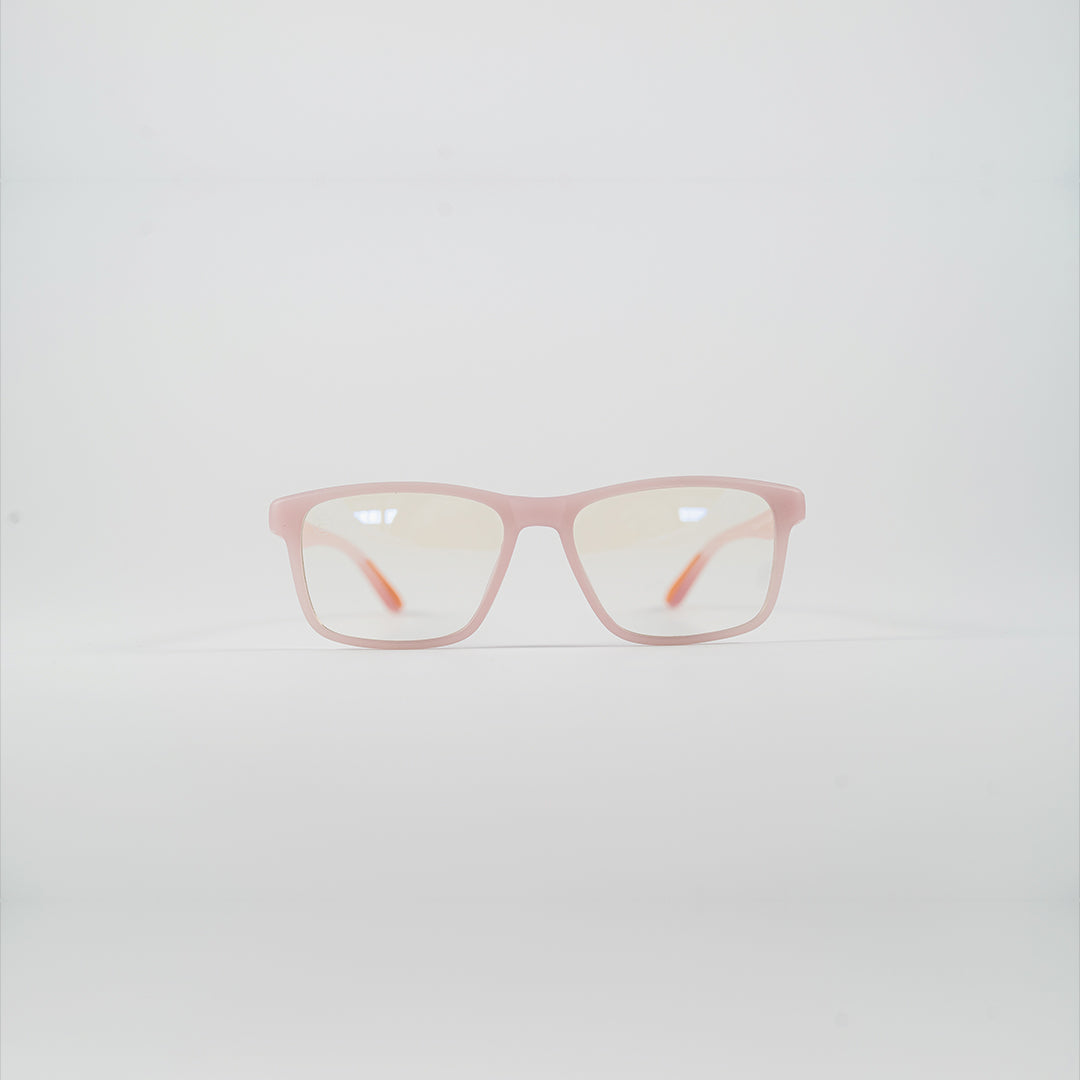 square bluelight kids glasses light pink plastic