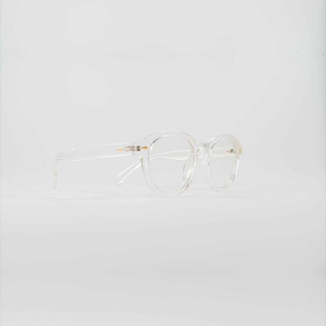 round plastic transparent bluelight glasses