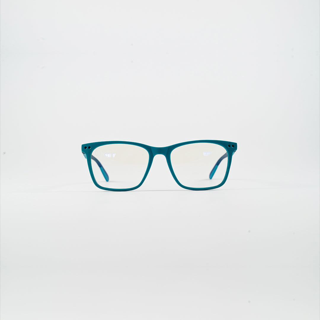 square bluelight kids glasses blue plastic