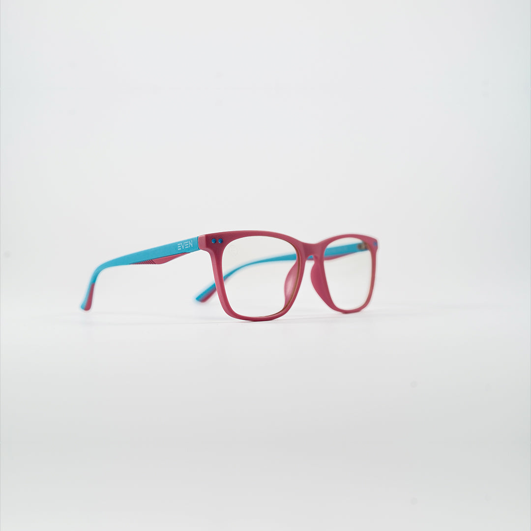 square bluelight kids glasses pink plastic
