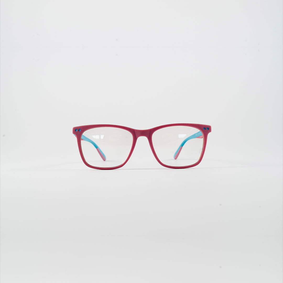 square bluelight kids glasses pink plastic