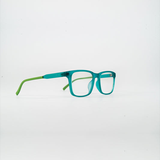 square bluelight kids glasses green plastic