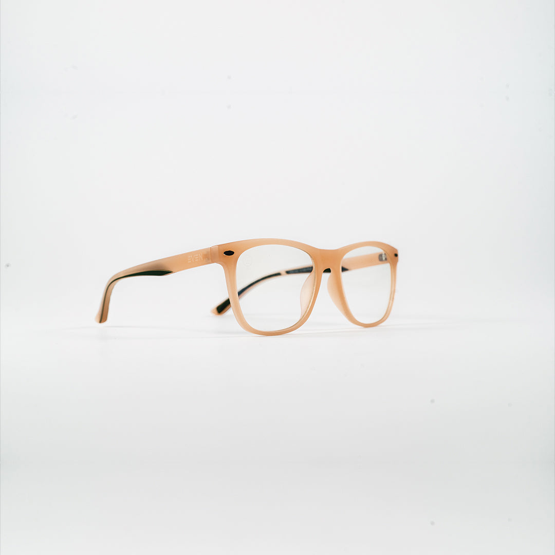 square bluelight kids glasses peach plastic
