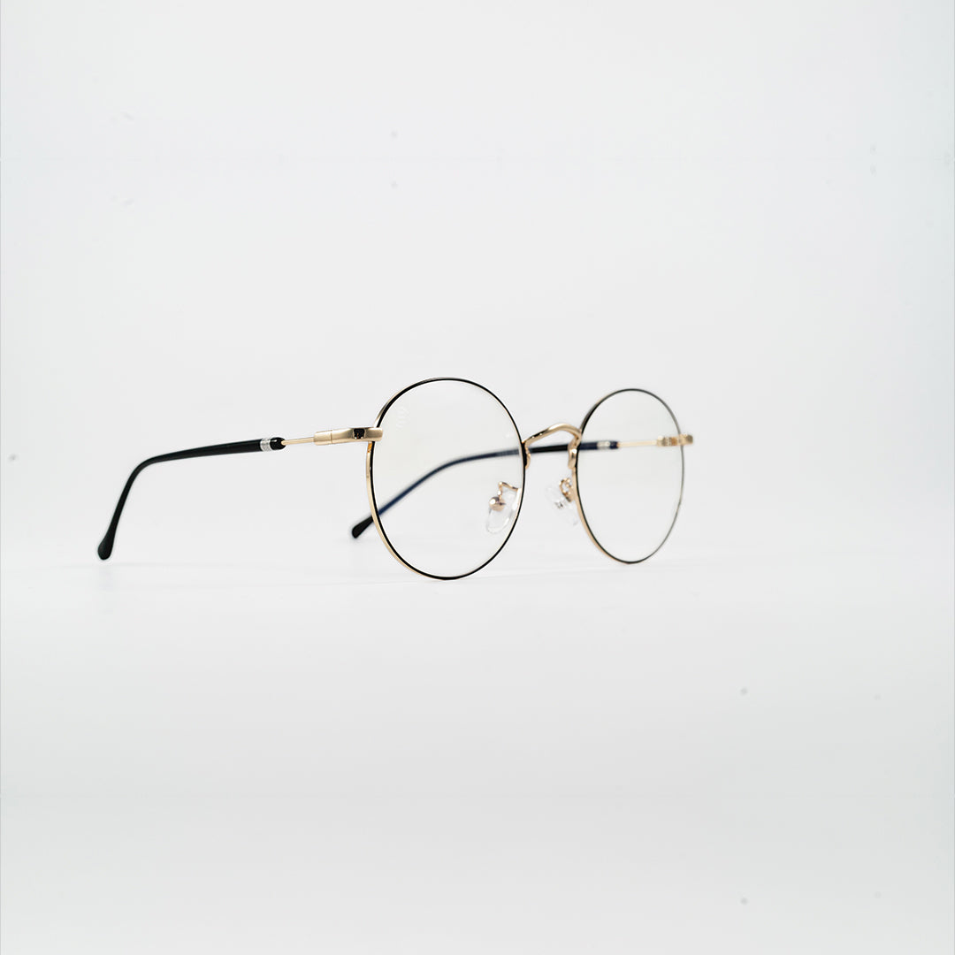 round metal gold bluelight glasses
