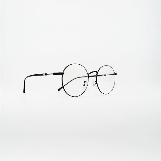 round metal black bluelight glasses