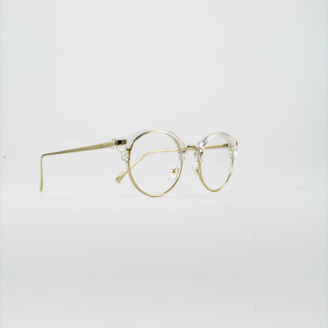 round metal transparent bluelight glasses