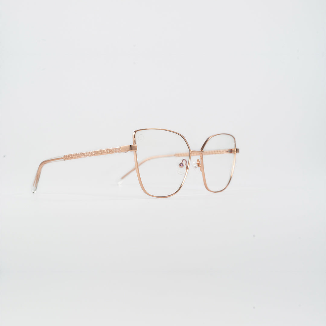 square metal rose gold bluelight glasses