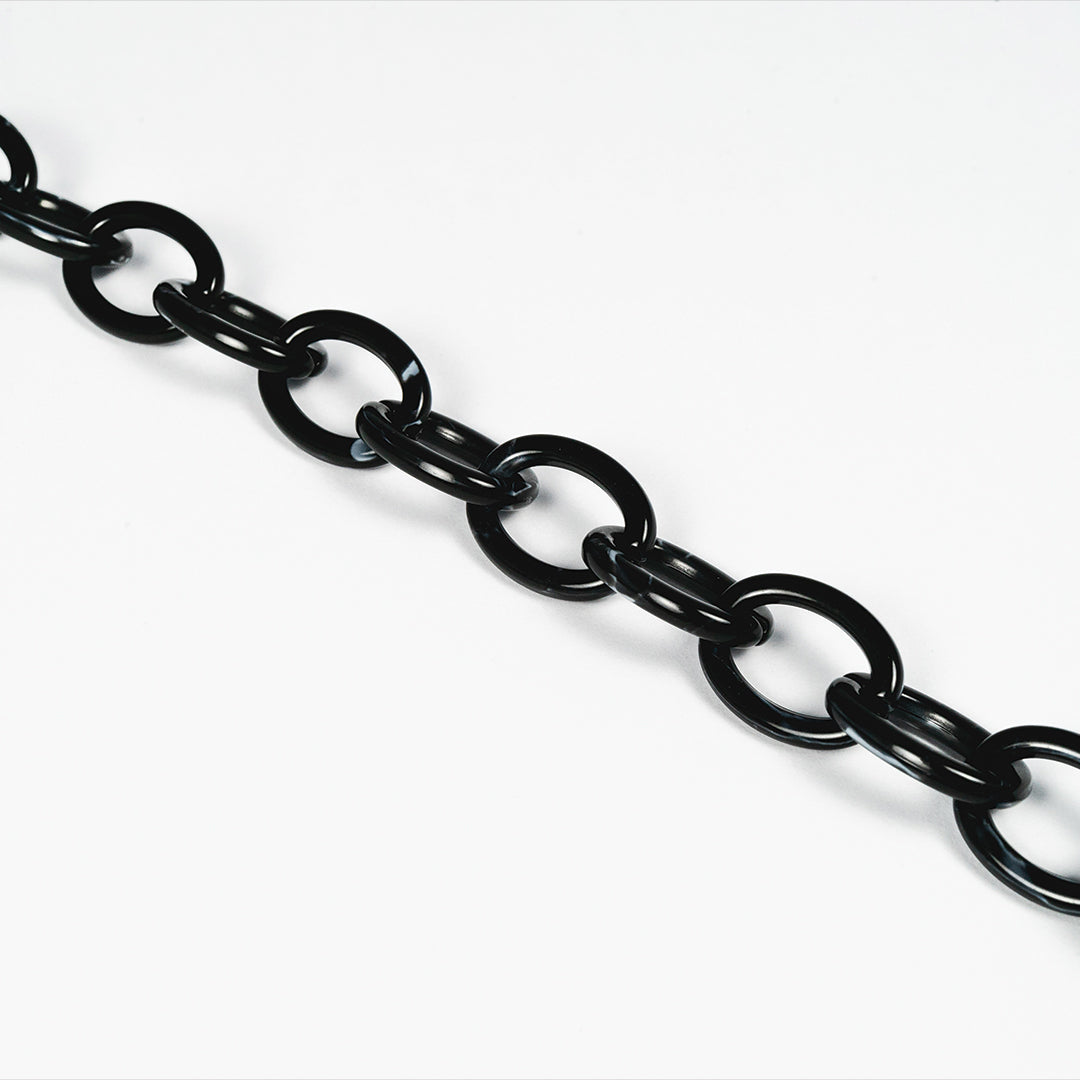 chain for glasses black plastic elipse