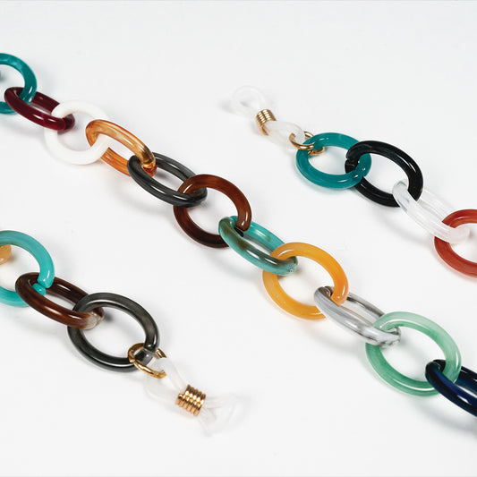 chain for glasses coloful plastic elipse
