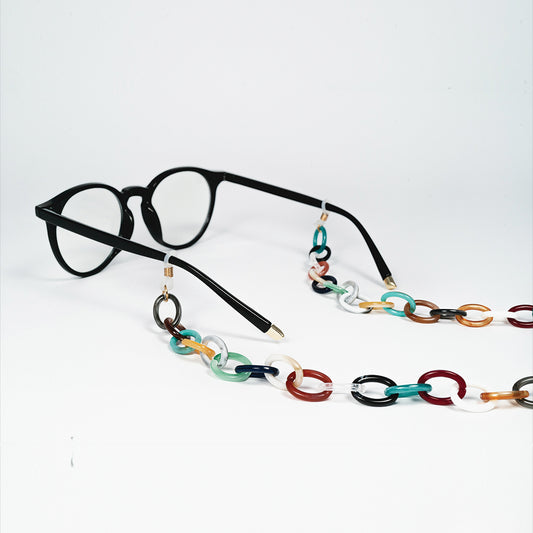 chain for glasses coloful plastic elipse
