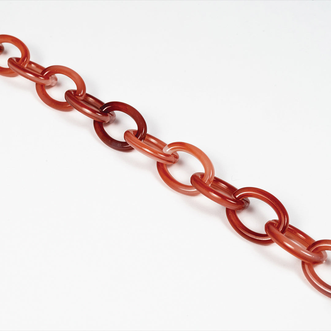 chain for glasses red plastic elipse