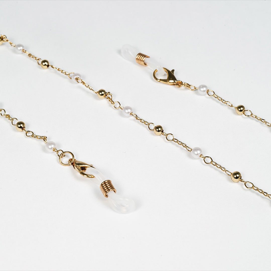 chain for glasses gold with pearls