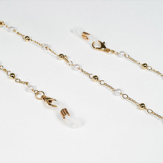 chain for glasses gold with pearls