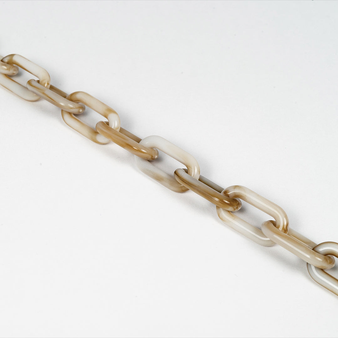 chain for glasses plastic rectagles beige