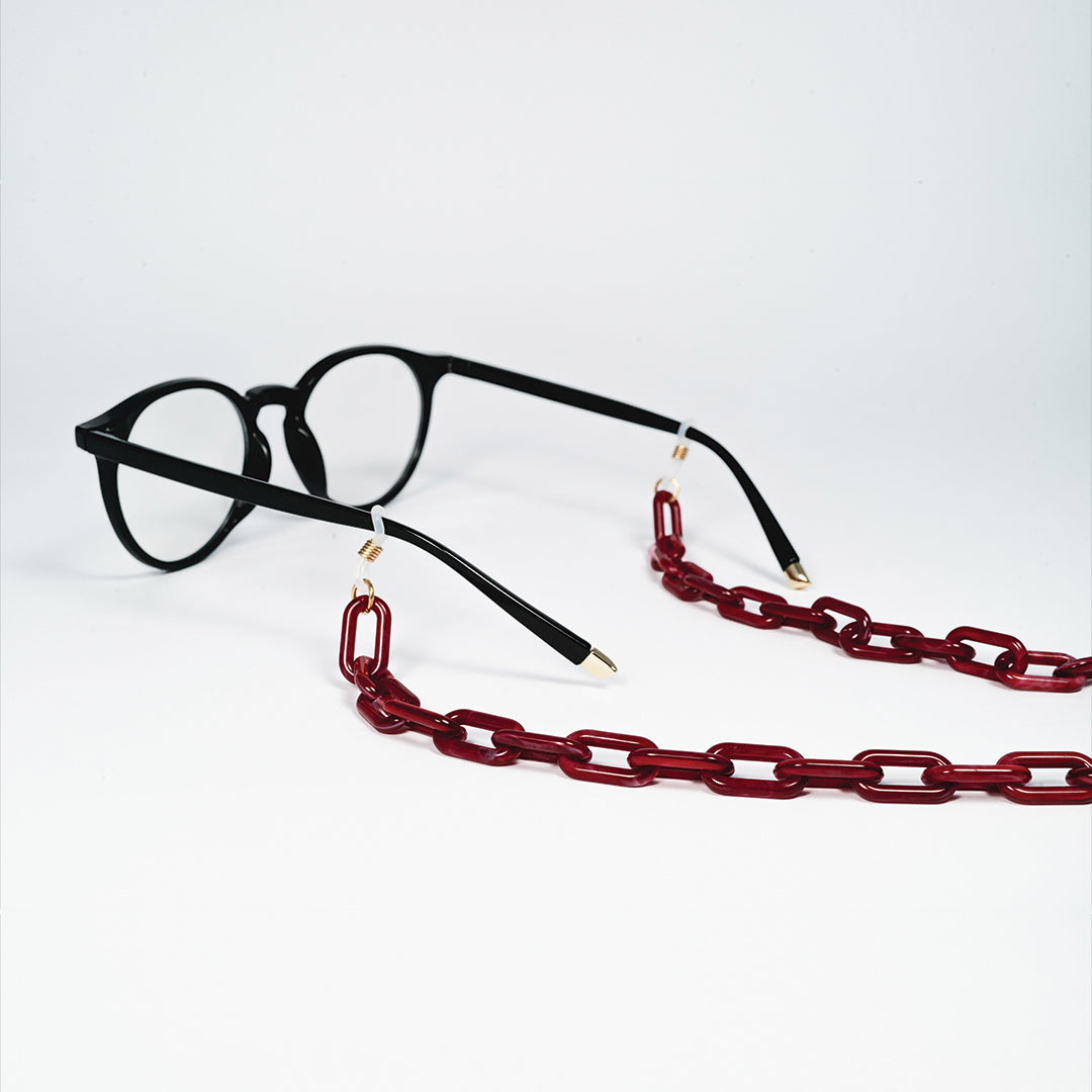 chain for glasses plastic rectagles red