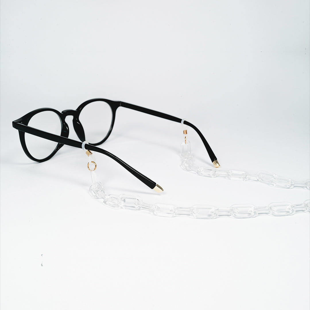 chain for glasses plastic rectagles transparent