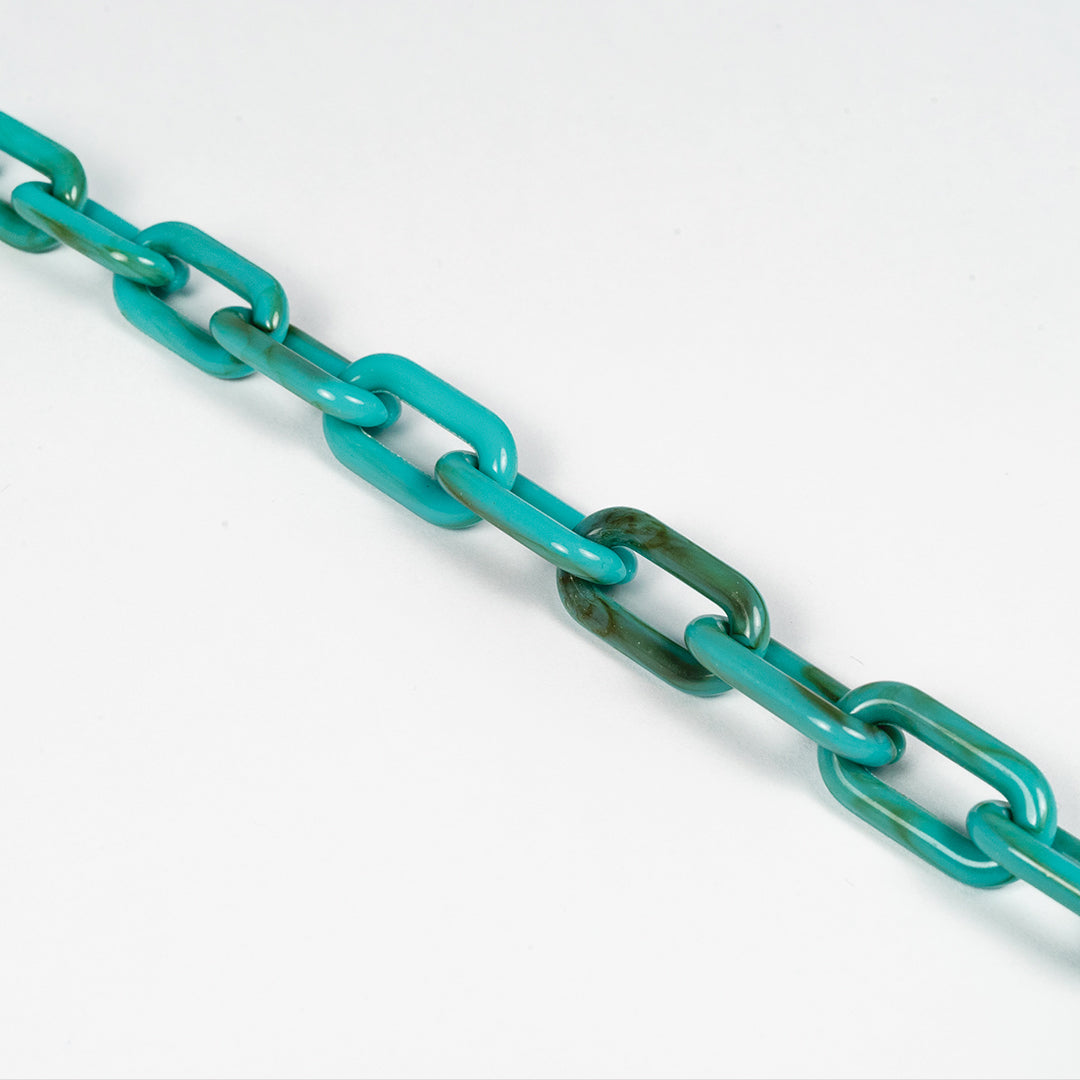 chain for glasses rectagles turquise