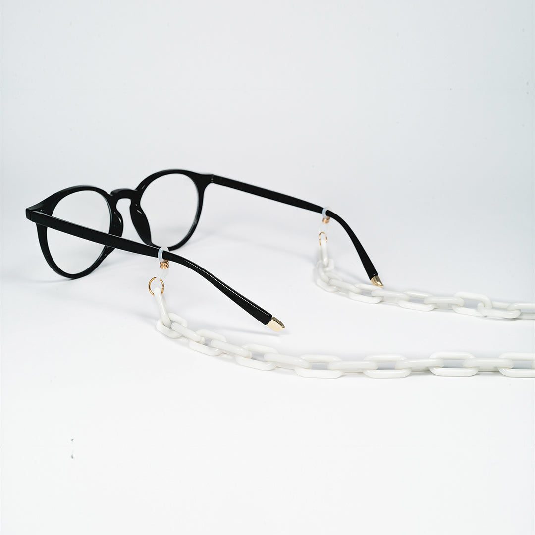 chain for glasses plastic rectagles white
