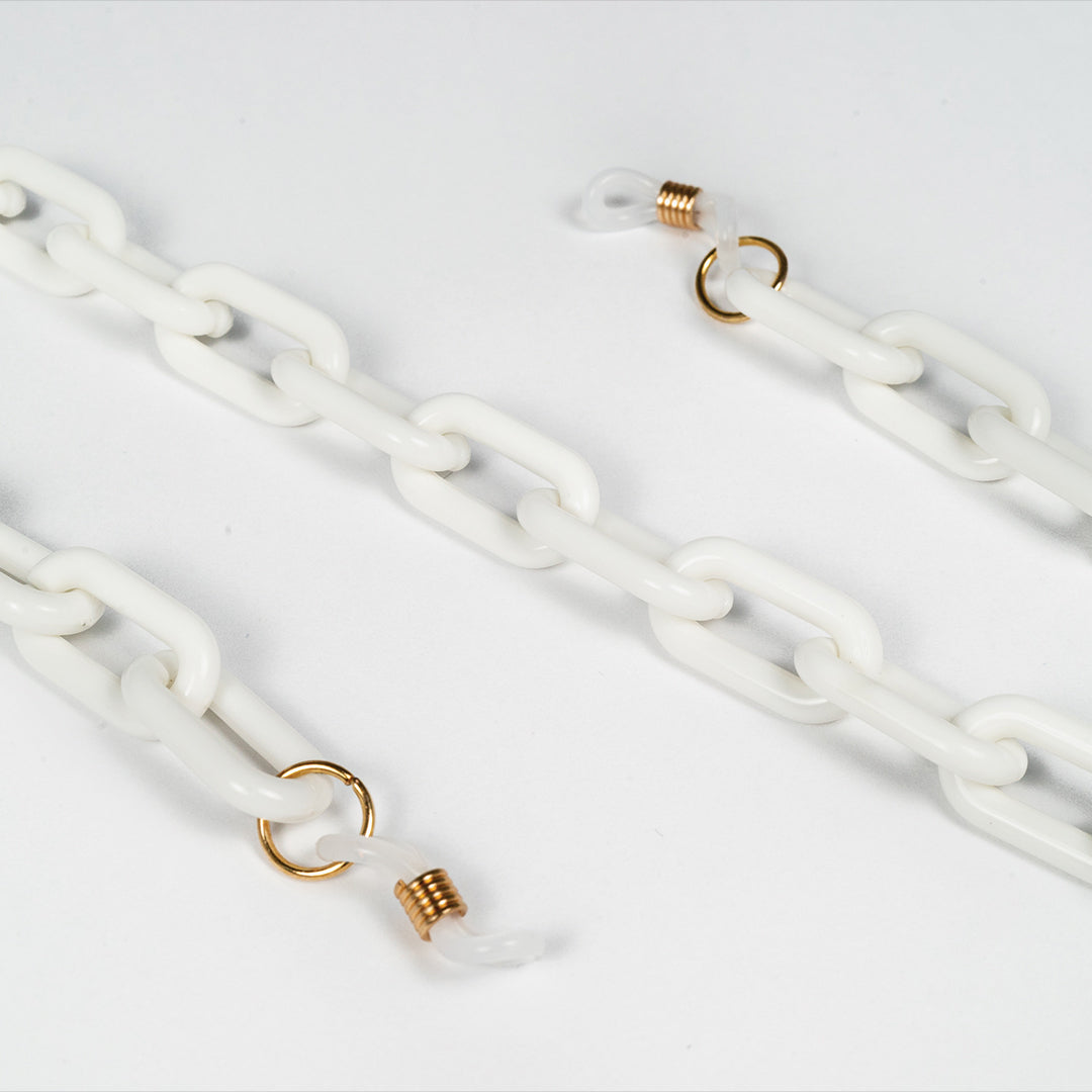 chain for glasses plastic rectagles white