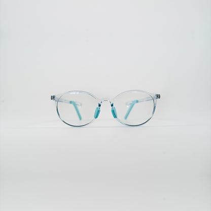 round bluelight kids glasses blue plastic