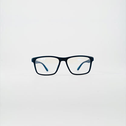 square bluelight kids glasses dark blue plastic