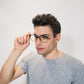 blue light glasses-gradient frame from black to transparent - square shape