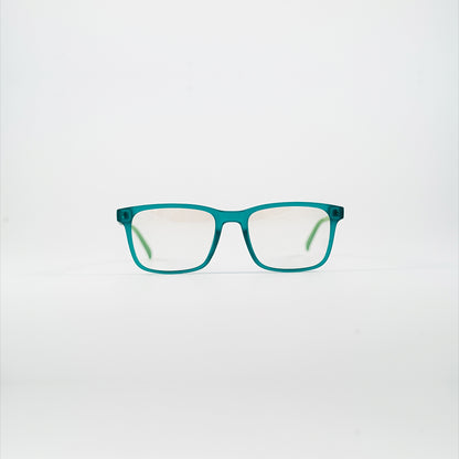 square bluelight kids glasses green plastic