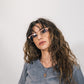 blue light glasses-gold and peach pink frame-genetlman shape