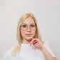 blue light glasses-silver metal frame-square shape