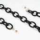 chain for glasses black plastic elipse