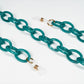 chain for glasses turquoise plastic elipse