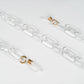 chain for glasses plastic rectagles transparent